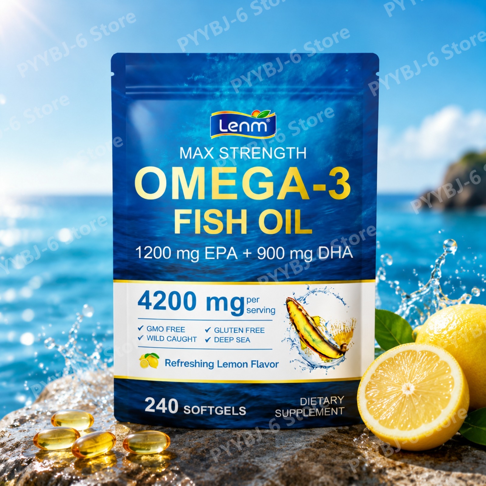 Omega 3 Fish Oil - Капсулы с рыбьим жиром Lenm Triple